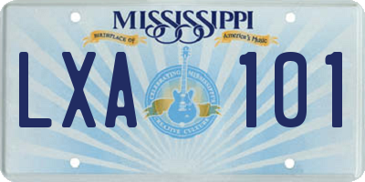 MS license plate LXA101