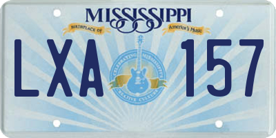 MS license plate LXA157