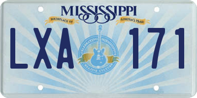 MS license plate LXA171