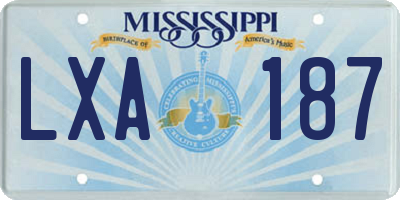 MS license plate LXA187