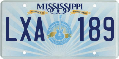 MS license plate LXA189