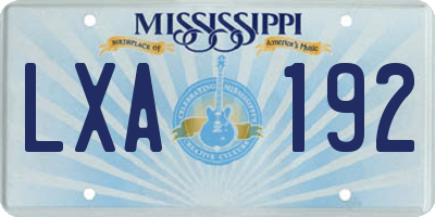 MS license plate LXA192