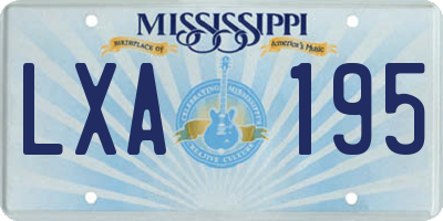 MS license plate LXA195
