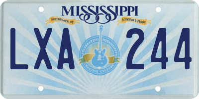 MS license plate LXA244