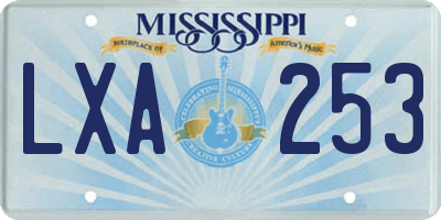 MS license plate LXA253