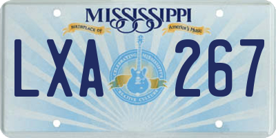 MS license plate LXA267