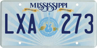MS license plate LXA273