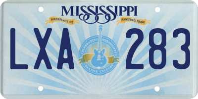 MS license plate LXA283