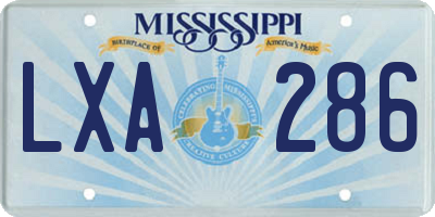 MS license plate LXA286