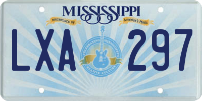MS license plate LXA297
