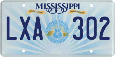 MS license plate LXA302