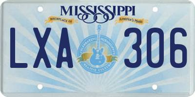 MS license plate LXA306