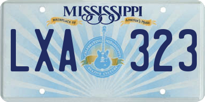 MS license plate LXA323