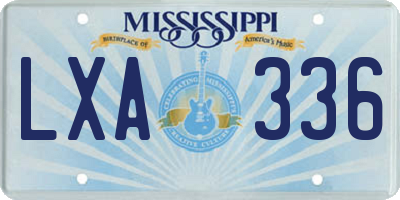MS license plate LXA336