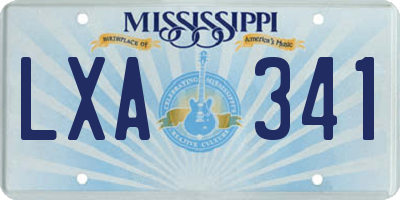 MS license plate LXA341