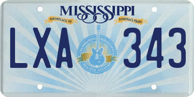 MS license plate LXA343