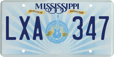 MS license plate LXA347