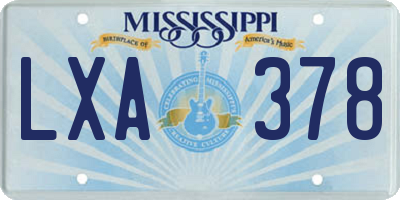 MS license plate LXA378