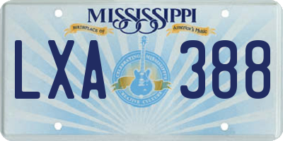 MS license plate LXA388