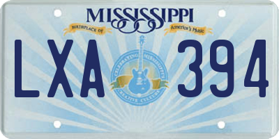MS license plate LXA394
