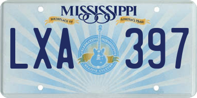 MS license plate LXA397