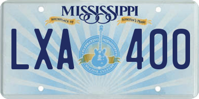 MS license plate LXA400