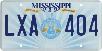 MS license plate LXA404