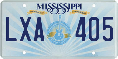 MS license plate LXA405