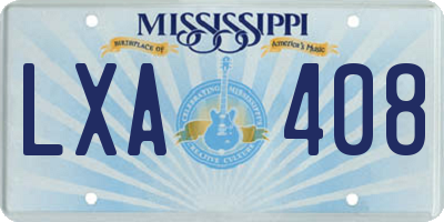 MS license plate LXA408