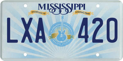 MS license plate LXA420