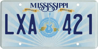 MS license plate LXA421