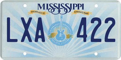 MS license plate LXA422