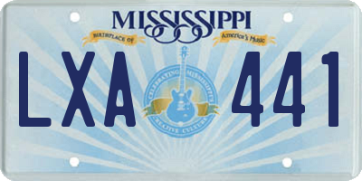 MS license plate LXA441