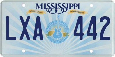 MS license plate LXA442