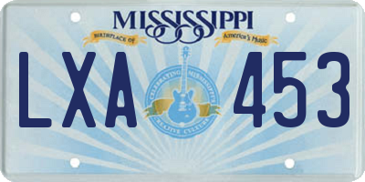 MS license plate LXA453