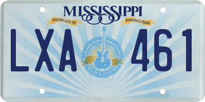 MS license plate LXA461