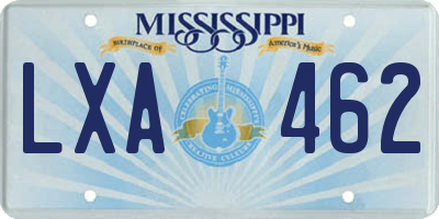 MS license plate LXA462