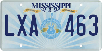 MS license plate LXA463