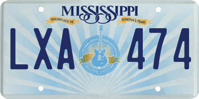 MS license plate LXA474