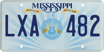 MS license plate LXA482