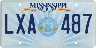 MS license plate LXA487