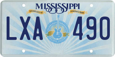 MS license plate LXA490