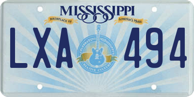 MS license plate LXA494