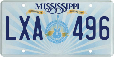 MS license plate LXA496