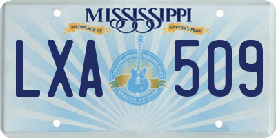 MS license plate LXA509