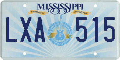 MS license plate LXA515