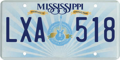 MS license plate LXA518