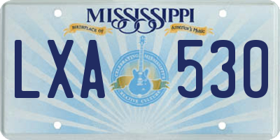 MS license plate LXA530