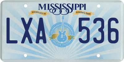 MS license plate LXA536