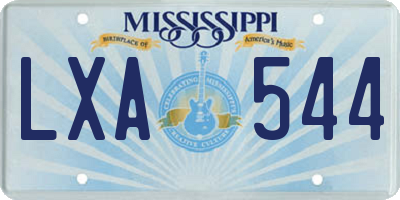 MS license plate LXA544
